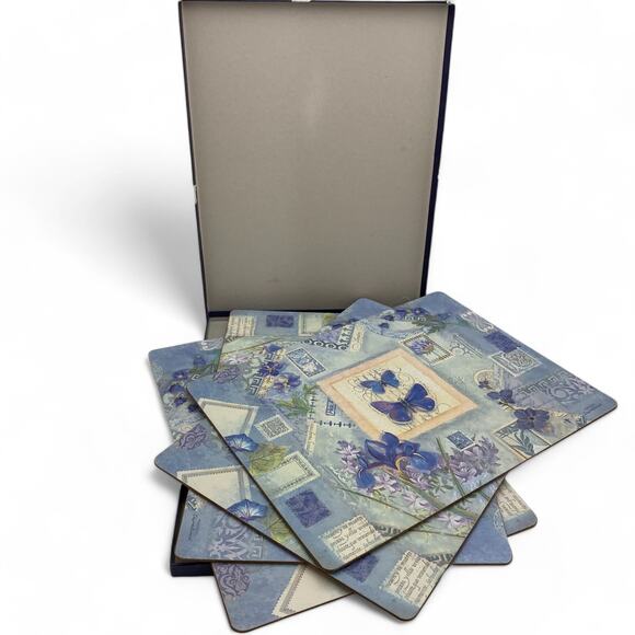 Pimpernel Portmeirion Placemats Elizabeth Brownd Butterflies Flowers 16x12 4 PC - Picture 5 of 10